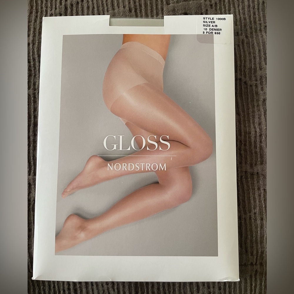 Nordstrom Silver Gloss Control Top Pantyhose. Size B